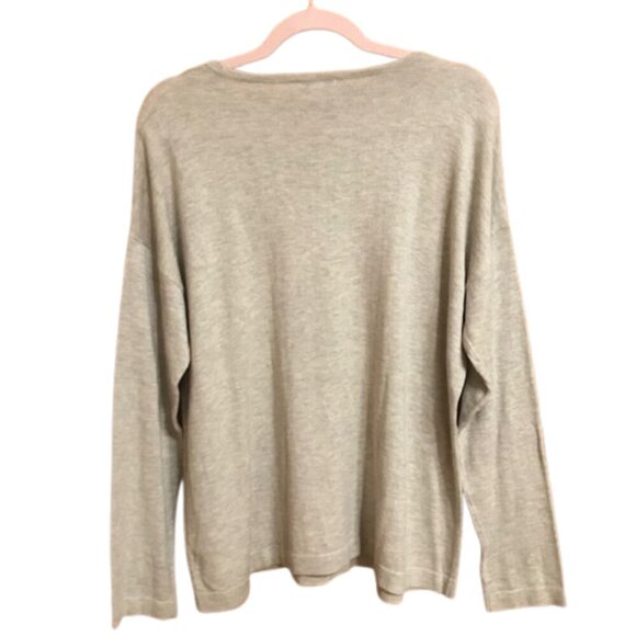 J. Jill Women's Crew Neck Weston the Dog Beige Sweater Pullover Size Medium - Picture 6 of 11